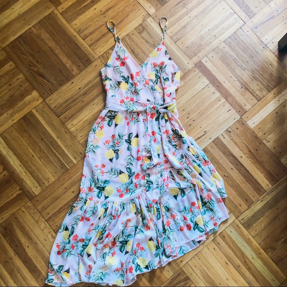 Marissa Webb | Pink floral asymmetrical dress - Picture 3 of 3